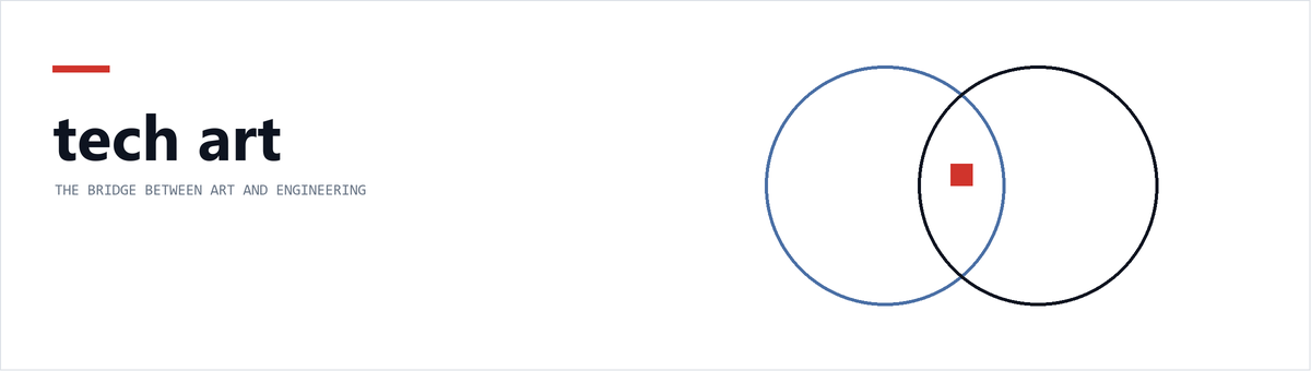 Abstract diagram of two overlapping circles representing art and engineering
